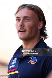 Brayden Cook of the Crow speaks to the media during a media... News Photo