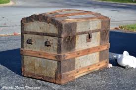 The inside is all original, including the picture placed on inside top. Steamer Trunk Restoration Always Never Done