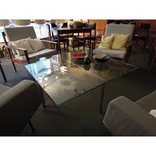 Stainless steel base, 3/4 glass top. Barcelona Coffee Table By Ludwig Mies Van Der Rohe For Knoll