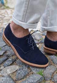 Cuir de veau patiné bleu marinefermeture à. Derby Bleu Marine En Cuir Suede Bonnegueule