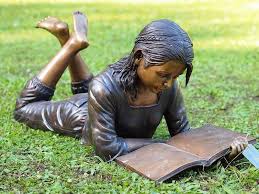 Lying Girl Reading Solid Bronze Sculpture Academic Statue | Avant ...