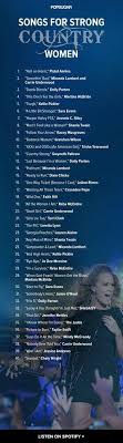Song List Girl Power Playlist Female Country Songs Country Songs