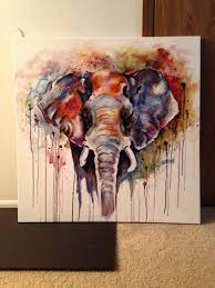 Beautiful Colorful Acrylic Painting Elephant By Olga Cuzuioc Sinchevici Elephant Painting Elephant Art Christmas Paintings On Canvas