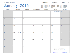 Download The 2016 Calendar Light From Vertex42 Com Excel Calendar Printable Calendar Template Monthly Calendar Template