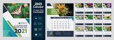 2021 Wall Calendar With Multicolored Layout In 2020 Desk Calendar Template Desk Calendar Design Calendar Design
