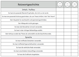 Selbstbewertung Von Reizwortgeschichten Lehramt Unterricht Ideen Lernen