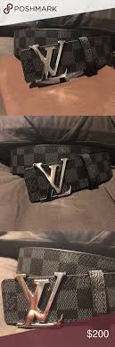 Black And Grey Checkered Louis Vuitton Belt Louis Vuitton Black Damien Initiales Belt Beautiful Black Checkered Belt With Shiny Silver Lv Buckle Size 44 Inc Louis Vuitton Accessories Louis Vuitton Belt