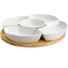 Maybe you would like to learn more about one of these? Elama 12 25 6pc Bamboo Lazy Susan Stoneware Appetizer And Condiment Server Tray Stoneware Serving Trays Home Garden Worldenergy Ae