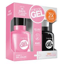 Sally Hansen Miracle Gel Pink Cadillaquer And Top Coat Nail Polish Set 2 Pk