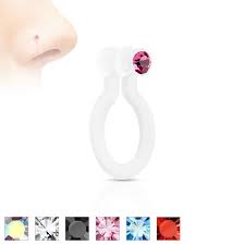 Titan nasenpiercing set 5 nasenstecker mit spirale stab 10 mm x 6 mm. Bioflex Fake Nasenpiercing Flexibel Acryl 1 2 Mm Ebay