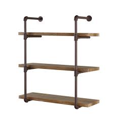 metal pipe floating wall shelf gh073