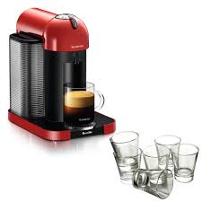 Compare prices on popular products in home appliances. Breville Nespresso Vertuo Red Coffee Machine With Free Set Of 6 Espresso Glasses