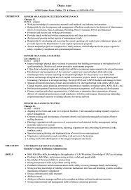 Download this job description in word or pdf. Senior Manager Facilities Resume Samples Velvet Jobs