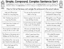 Simple Compound And Complex Sentence Sort Complex