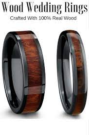 Wow Finally Some Unique Mens Wedding Ring These Mens Wood Wedding Rings Are Truly One Of A Ki Wood Wedding Ring Wedding Ring For Him Mens Wedding Rings Black