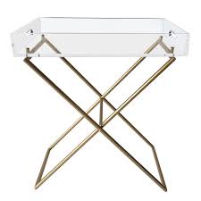 Gold Metal And Acrylic Tray Table Tray Table Acrylic Furniture Acrylic Tray