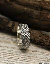 Fish Scales Ring Unique Men S Band Sterling Silver Band Etsy Mens Silver Wedding Bands Silver Wedding Bands Wedding Rings