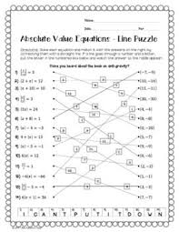 Absolute Value Equations Line Puzzle Activity Absolute Value Absolute Value Equations Equations