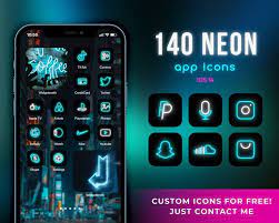 140 App Icons For Ios 14 Neon App Covers Ios 14 Widgets Etsy App Icon App Covers Custom Icons
