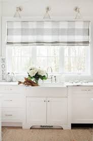 Black And White Farmhouse Kitchen Curtains Soft Buffalo Check Roman Shades Farmhouse Style Kitchen Farmhouse Kitchen Curtains Country Kitchen Designs