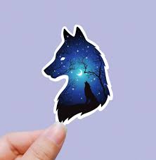 He Is Wolf Vinyl Sticker Wolf Sticker Best Friend Gift Laptop Stick Jenny V Stickers