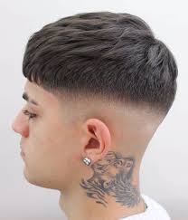 Fine Taper Fade With Banged Front The French Crop Almost Always Features A Fade On The Sides And It Almost In 2020 Fade Haircut Mid Fade Haircut Taper Fade Haircut
