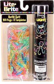 Amazon Com Lite Brite Peg And Template Refill Pack 100 Pegs And 8 Reusable Templates Toys Games
