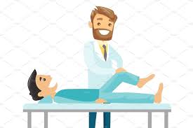 Caucasian Physio Checking The Leg Of A Patient Physio Leg Massage Patient