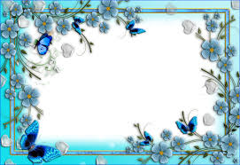 Blue Frame Png Blue Flowers Transparent Png Photo Frame With Hearts And Butterflies Flower Frame Printable Frames Butterfly Frame
