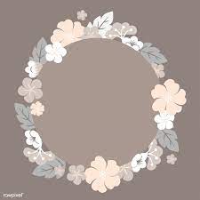 Round Beige Floral Border Vector Free Image By Rawpixel Com Kappy Kappy Floral Border Floral Poster Flower Graphic Design