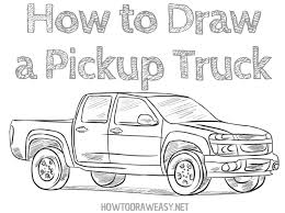 Orange scania truck pencil drawing art print. How To Draw A Pickup Truck How To Draw Easy