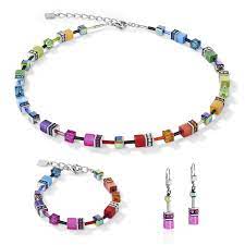 Bestel online je coeur de lion sieraden als oorbellen, armbanden en kettingen bij berden fashion! Geocube Necklace Multicolour Rainbow Coeur De Lion