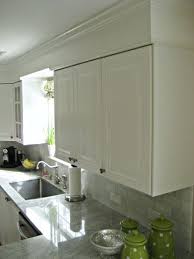 Below we have gathered a few classic cases without an expensive renovation to have a new look of your home. Benjamin Moore Simply White With Ikea Lidingo Also Notice This Scheme For Crown Molding With Bulkh Kitchen Soffit New Kitchen Cabinets Above Kitchen Cabinets