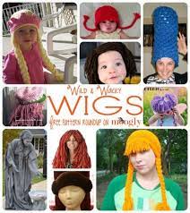 Wild Wacky And Wonderful 10 Free Crochet Wig Patterns Crochet Wig Pattern Crochet Costumes Halloween Crochet