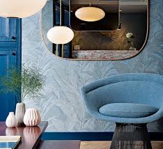 Örneğin oturma odası, yatak odası, koridor gibi kuru alanlar için her tür duvar kağıdı kullanılabilir. Mavi Desenli Duvar Kagidi Modeli 2020 Ev Dekorasyonu