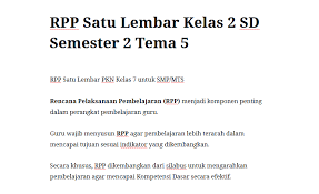 Guru menunjuk salah satu siswa untuk membaca bacaan yang ada di halaman 2, tentang mengunjungi tetangga. Rpp Satu Lembar Kelas 2 Sd Semester 2 Tema 5 Mitra Kuliah
