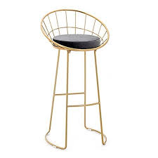 Qqxx Simple Bar Chair Wrought Iron Bar Chair Backrest Gold High Stool Modern Dining Chair Wire Leisure Chair No Modern Bar Stools Wire Dining Chairs Bar Stools