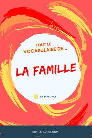 Tout Le Vocabulaire De La Famille En Espagnol Traduit En Francais Phrases En Espagnol Espagnol Vocabulaire