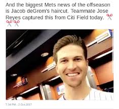 Degrom's hair is his trademark. Bleeding Yankee Blue The Jacob Degrom Interview