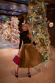 Outfits with bright red skirts and a blouse for christmas. 5 Holiday Party Outfit Ideas Katie S Bliss