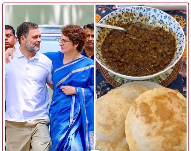 khulasa India on X: "बहन प्रियंका गांधी के हाथ के छोले-भटूरे खाकर खुश हुए राहुल गांधी... राहुल गांधी ने सोशल मीडिया पर तस्वीर शेयर कर लिखा, 80 प्रतिशत ...