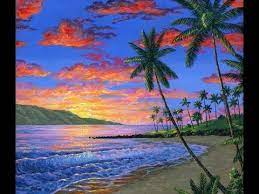 Gambar lukisan adalah tempat terindah yang di berikan oleh sang maha kuasa kepada makhluknya. Cara Melukis Pantai Saat Matahari Terbenam Dengan Menggunakan Akrilik Di Atas Kanvas Youtube