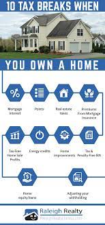10 Tax Breaks When You Own A Home Infographic If You Re Searching For Information On Tax Benefits Of Owning Real Estate Home Buying Process Buying First Home