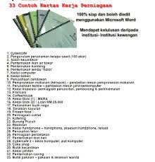 Contoh Kertas Kerja Perniagaan Terkini Mohdrawi Com