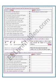 Active And Passive Voice Worksheet Active And Passive Voice Grammar Lessons Passive