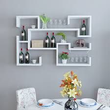 White Floating Wine Rack In 2021 Furniture Design Living Room Wall Shelf Decor Wall Shelves Design