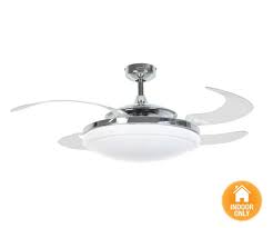 Beacon Lighting Fanaway Evo2 Endure Retractable Acrylic Blades Ceiling Fan And Light In Chrome With R Chrome Ceiling Fan Ceiling Fan Ceiling Fan Installation