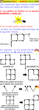 Estos juegos, a modo de ejercicios, les pueden ayudar a estudiar matemáticas. Palitos De Fosforos Acertijos Geometricos Ejercicios Resueltos De Razonamiento Logico Matematico Pdf