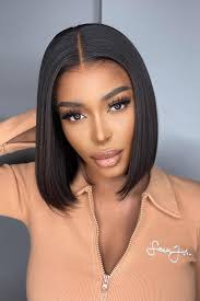 Black Bob High Quality Bob Wigs Glueless Hd Lace Front Short Wig Black  Blunt Cut Bob
