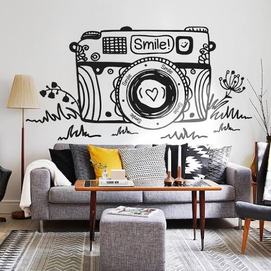 Floral Camera Wall Decal: Die-cut Vinyl Art, Easy Application - Etsy